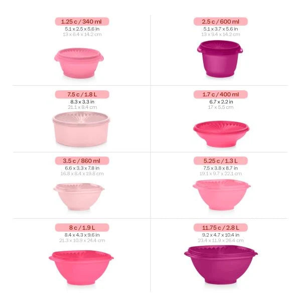 Tupperware Heritage 36-Piece Vintage Pink Set (18 Containers, 18 Lids)
