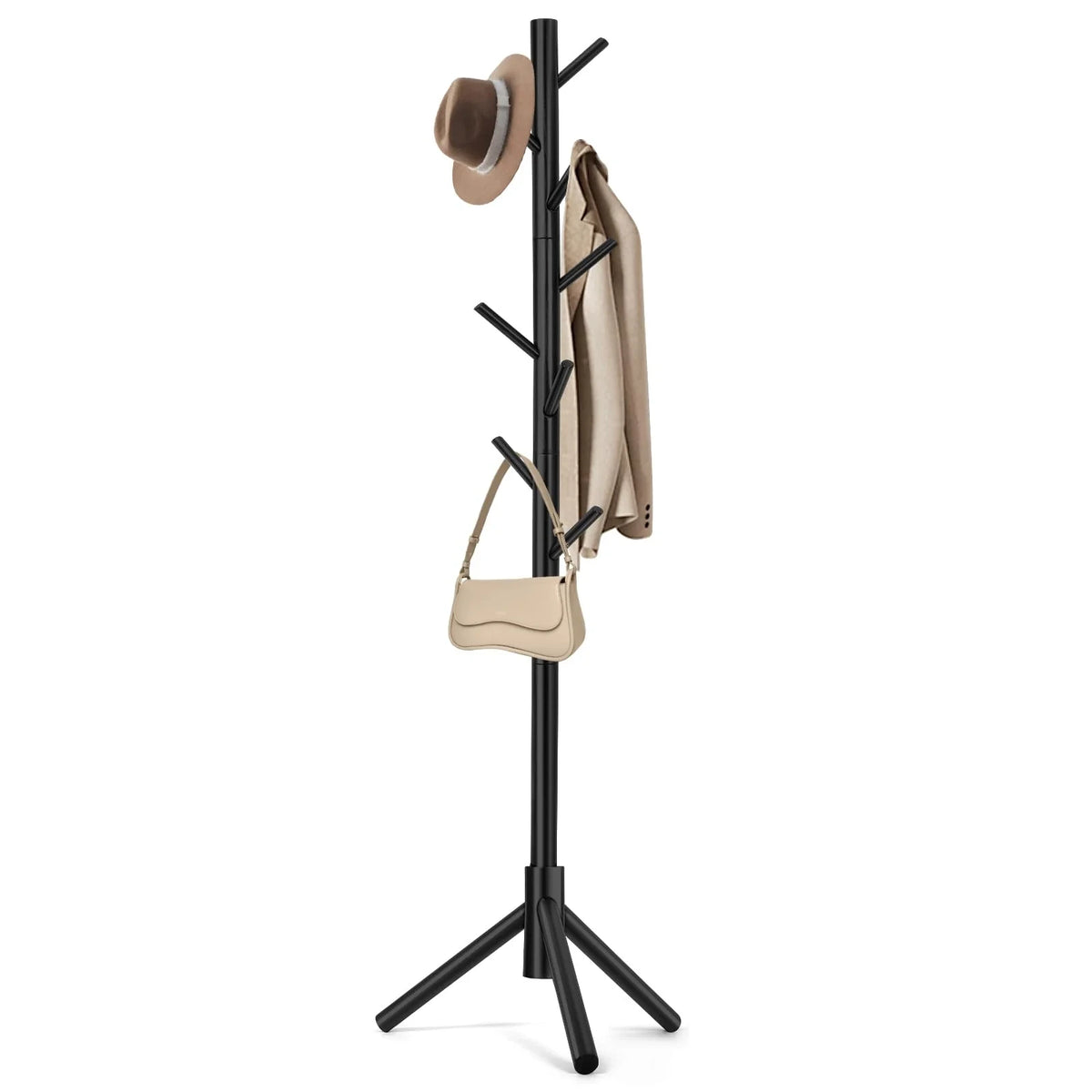Adjustable Height Black Coat Stand with 3 Prong Legs Retail $13.50
