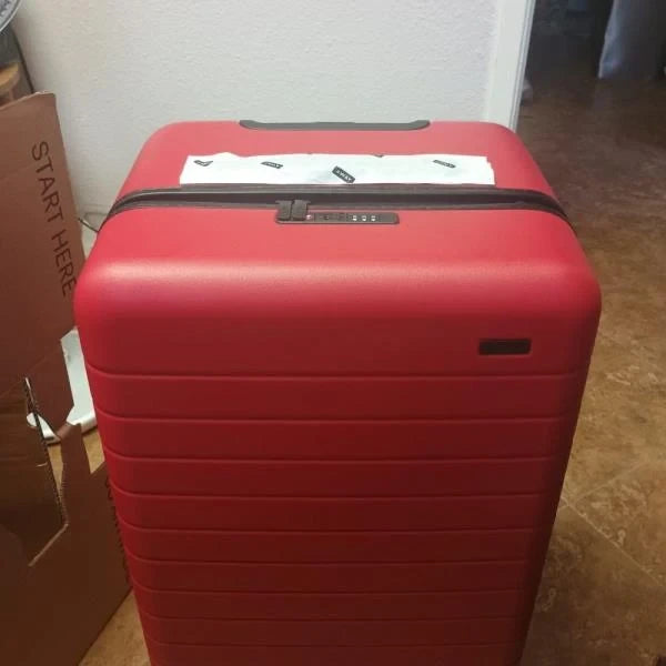 Away Large Trunk 31-Inch Hardside Spinner Suitcase Tango Red Retail $435.00