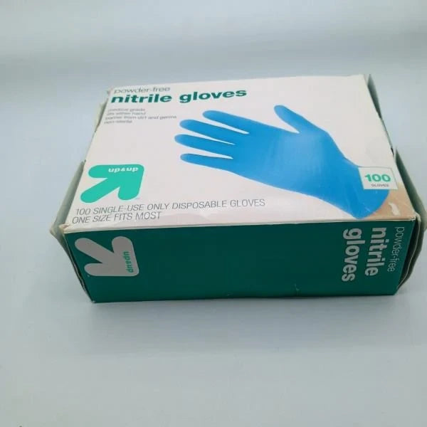 Powder-Free Nitrile Gloves 100 Count One Size Fits Most Blue