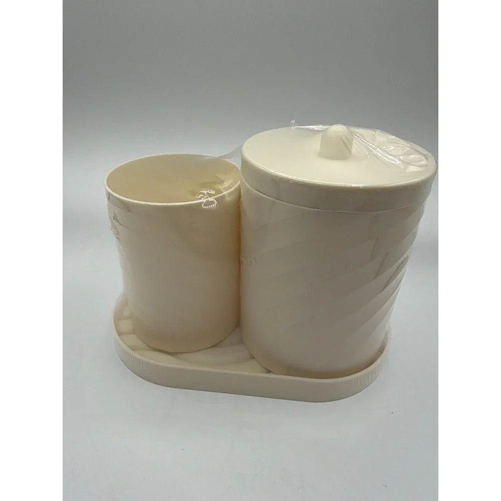Beige Bathroom Accessory Vanity Organizer Set