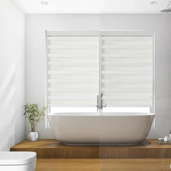 Zebra Roller Shades 36W x 72H White Dual-Layer Light Control Retail $49.00
