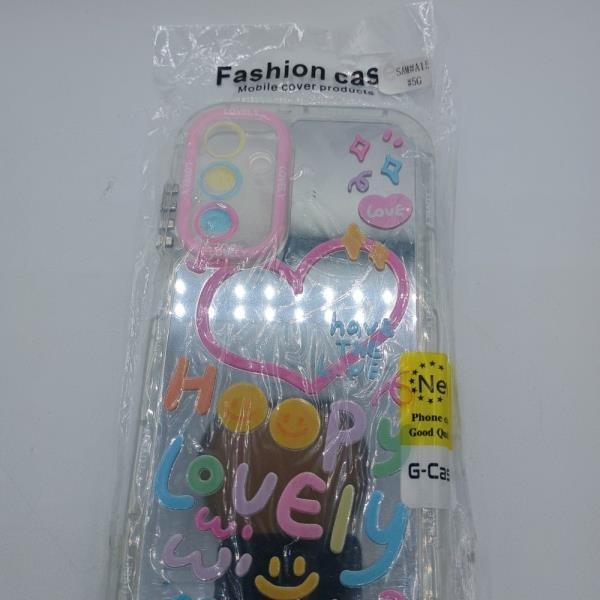 Samsung Galaxy A15 Fashion Case - Pink Heart  Smiley Design