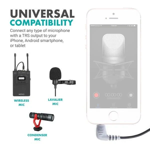 5mm TRS to TRRS Microphone Adapter for Smartphones and Tablets MC3