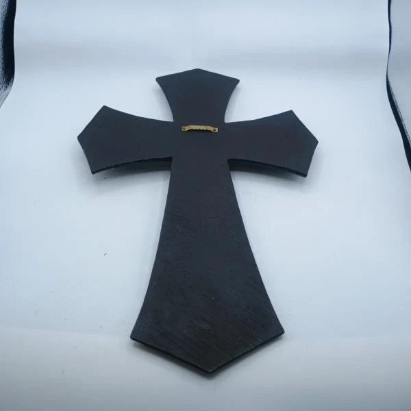 Decorative Cross with Faith Hope Love Home Engraved Turquoise Accents BrownTurquoise