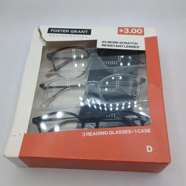 Foster Grant Design Optics 3-Pack Reading Glasses 3.00