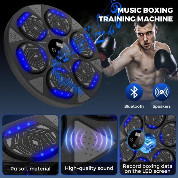 Music Boxing Machine Wall Mount Bluetooth Smart Boxing Training Equipment with Gloves