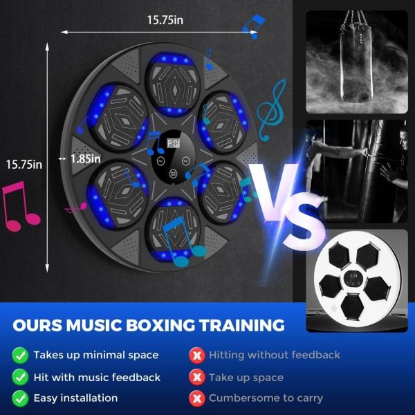 Music Boxing Machine Wall Mount Bluetooth Smart Boxing Training Equipment with Gloves