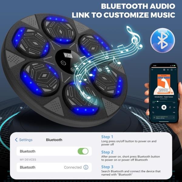 Music Boxing Machine Wall Mount Bluetooth Smart Boxing Training Equipment with Gloves
