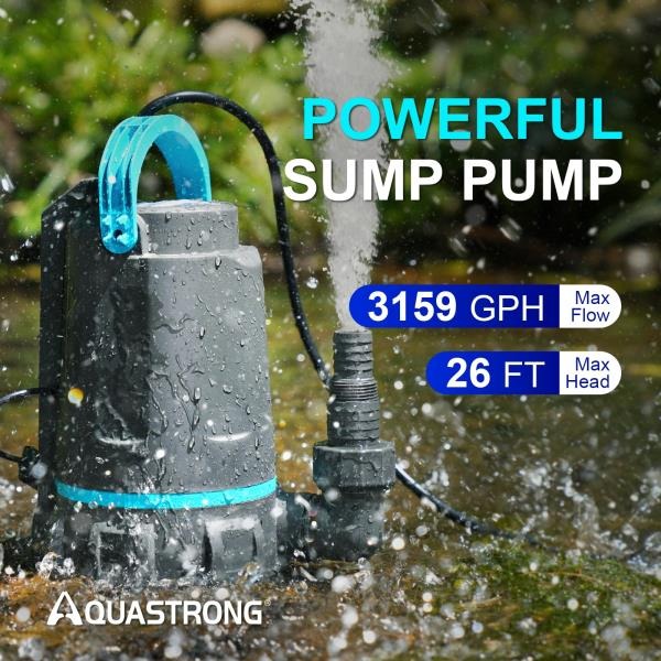 2 HP Automatic Submersible Sump Pump 3159 GPH