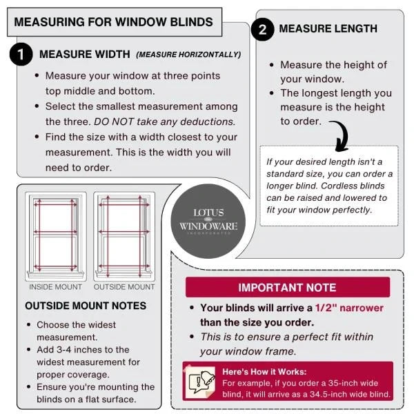 Cordless Mini Blind 1 Vinyl Slats 35.5 Wide x 60 Long White
