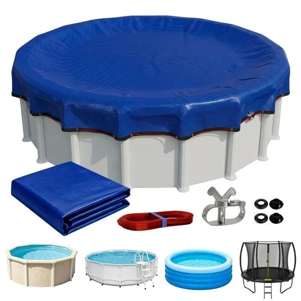 Ultra-Thick 28FT Pool Cover for Above Ground Pools with 4FT Overlap