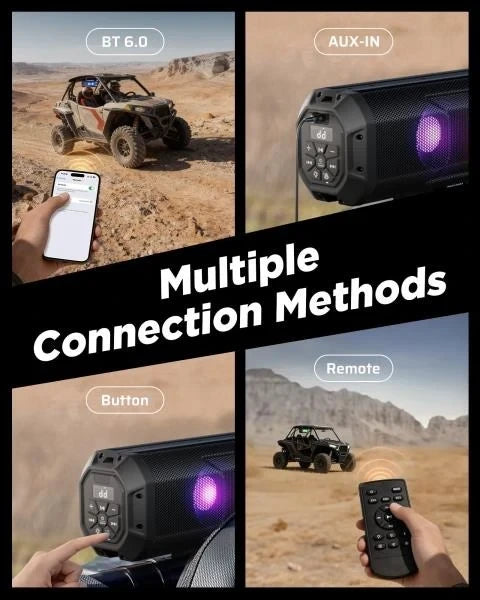 UTV Sound Bar Golf Cart Bluetooth Speaker with RGB Party Lights