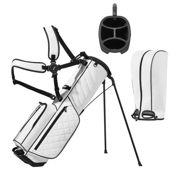 -Way Golf Stand Bag Premium PU Leather Lightweight Stand Bag