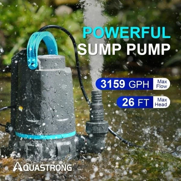 2 HP Automatic Submersible Sump Pump 3159 GPH