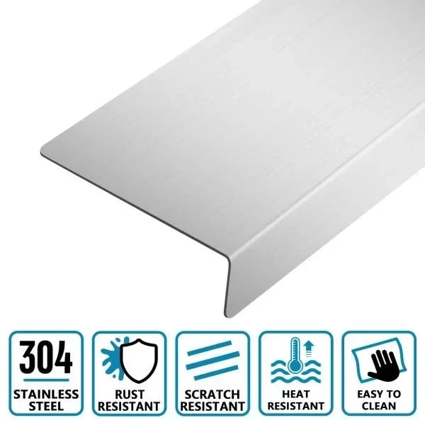 Stainless Steel Universal Gap Filler 36 x 3 x 1 Kitchen Appliance Gap Cover