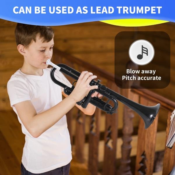 Plastic Bb Trumpet Standard Student Beginner Set Black