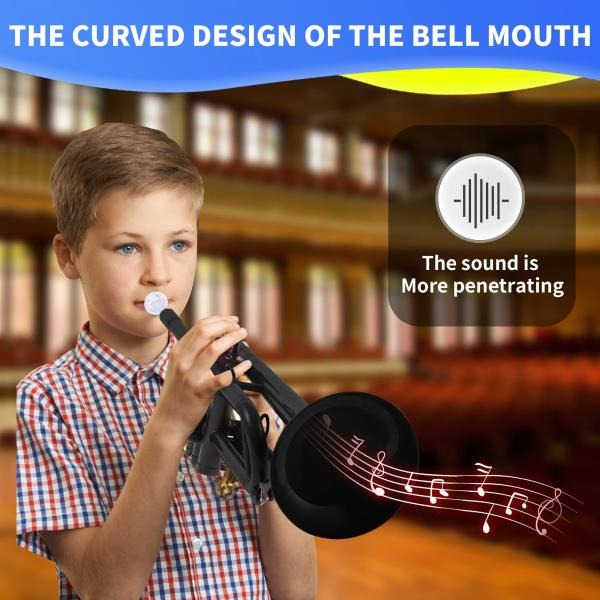 Plastic Bb Trumpet Standard Student Beginner Set Black