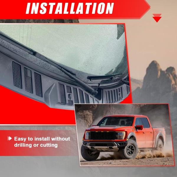 Front Windshield Wiper Cowl Cover Panel for 2021-2025 Ford F150