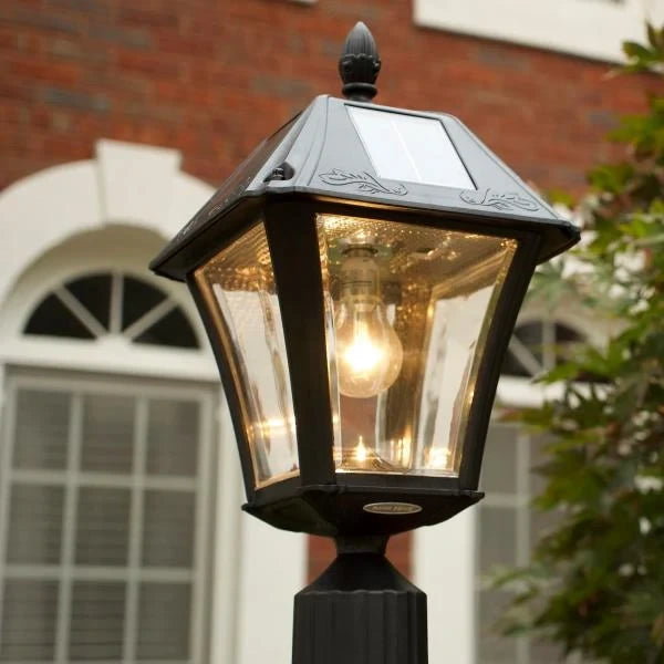 Gama Sonic Baytown II Solar Outdoor Post Light with 3 Mounting Options 3in. Fitter