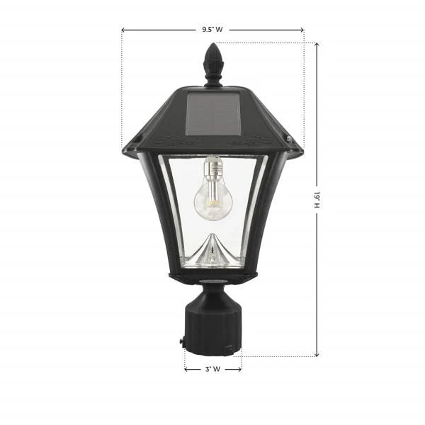 Gama Sonic Baytown II Solar Outdoor Post Light with 3 Mounting Options 3in. Fitter