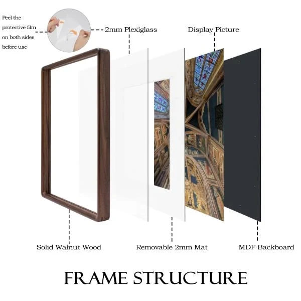 x24 Walnut Picture Frame Solid Wooden Poster Frame