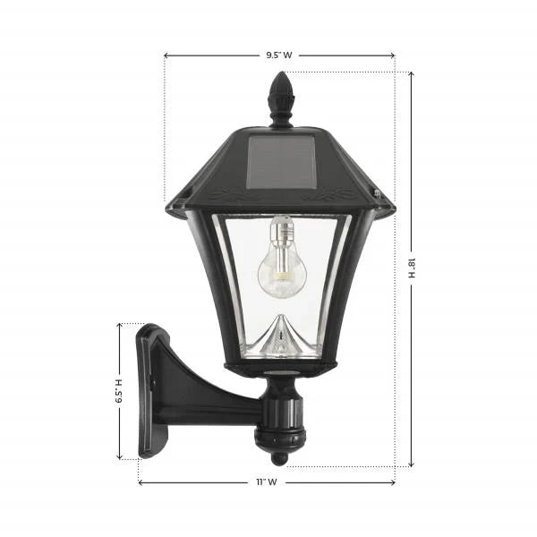 Gama Sonic Baytown II Solar Outdoor Post Light with 3 Mounting Options 3in. Fitter