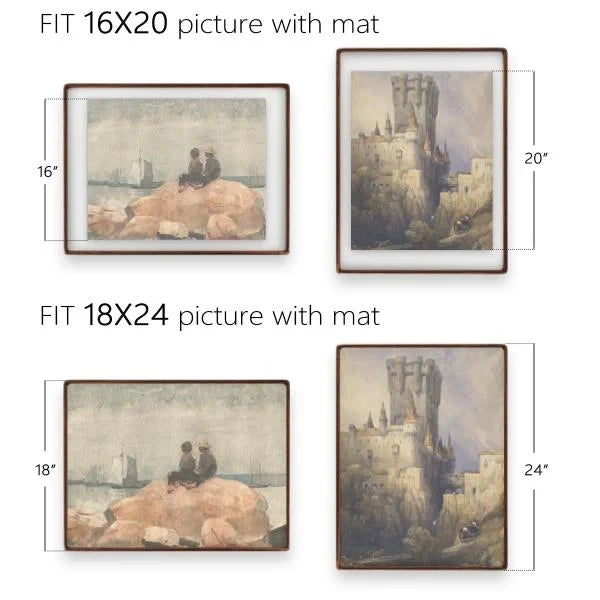 x24 Walnut Picture Frame Solid Wooden Poster Frame