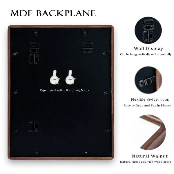 x24 Walnut Picture Frame Solid Wooden Poster Frame