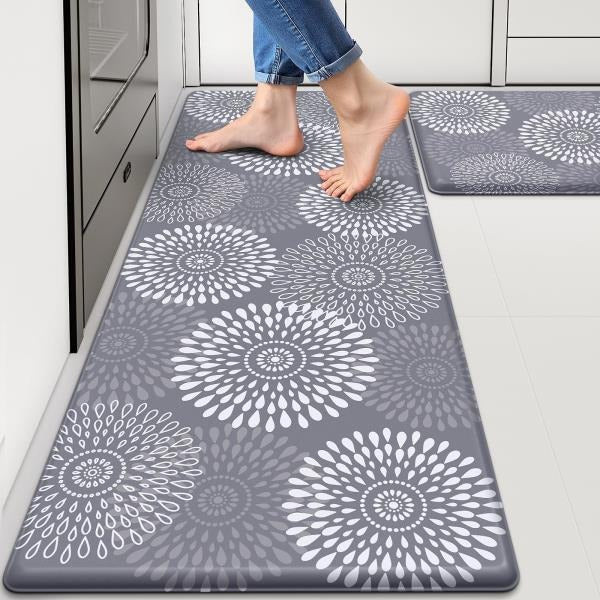Cushioned Anti-Fatigue Kitchen Floor Mat 0.40 Thick Grey