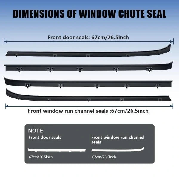 Front Door Window Weatherstrip Kit for GMC CK Series Jimmy Suburban and Chevy CK Blazer