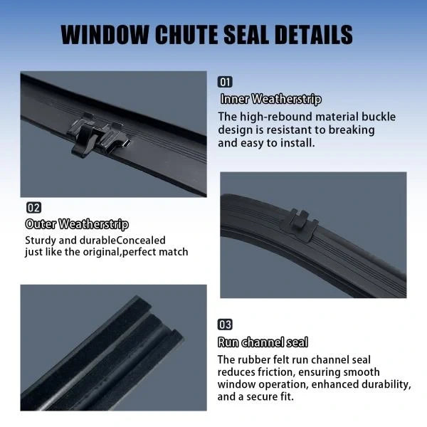 Front Door Window Weatherstrip Kit for GMC CK Series Jimmy Suburban and Chevy CK Blazer