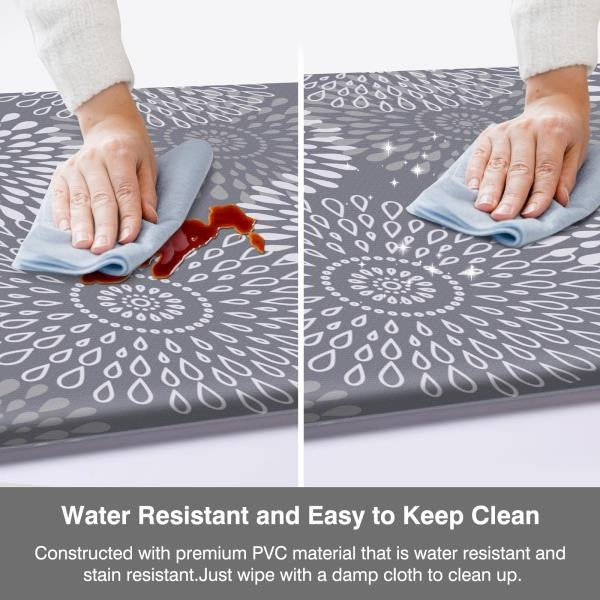 Cushioned Anti-Fatigue Kitchen Floor Mat 0.40 Thick Grey