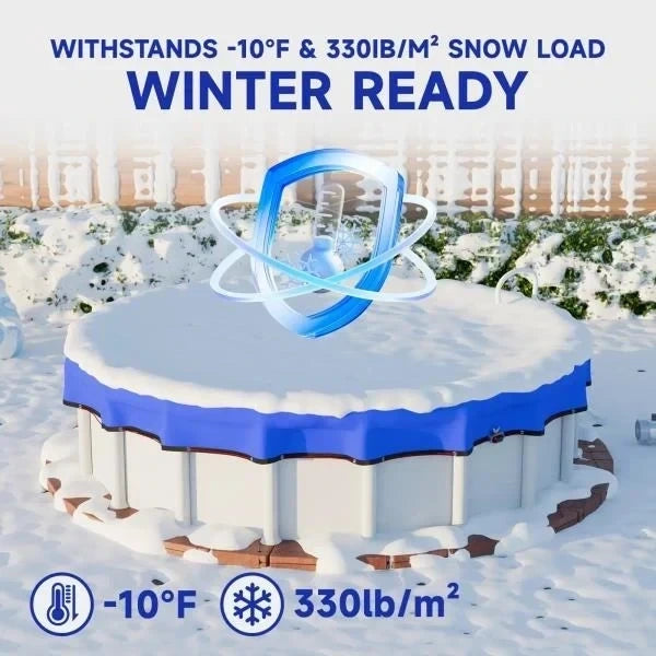 Ultra-Thick 28FT Pool Cover for Above Ground Pools with 4FT Overlap