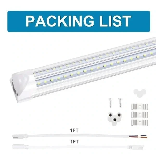 T8 Integrated LED Tube Lights 4ft V-Shape 36W 3600LM 6000K 6 Pack