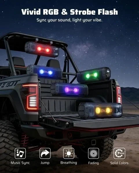 UTV Sound Bar Golf Cart Bluetooth Speaker with RGB Party Lights