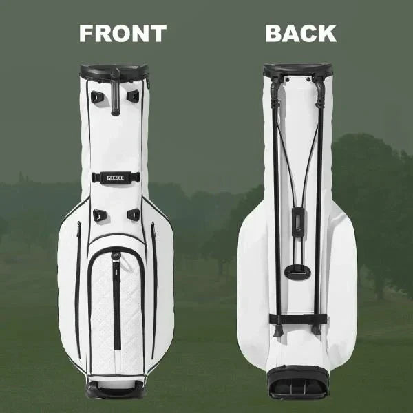 -Way Golf Stand Bag Premium PU Leather Lightweight Stand Bag