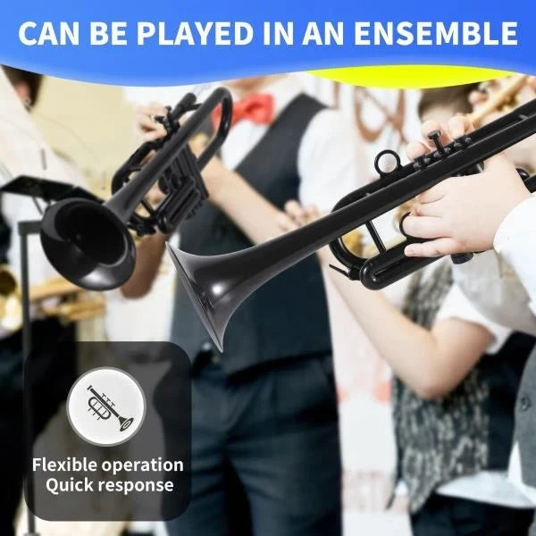 Plastic Bb Trumpet Standard Student Beginner Set Black