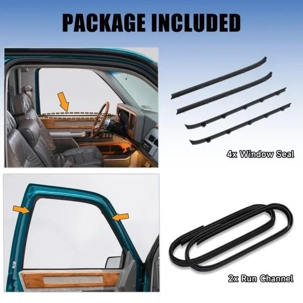 Front Door Window Weatherstrip Kit for GMC CK Series Jimmy Suburban and Chevy CK Blazer
