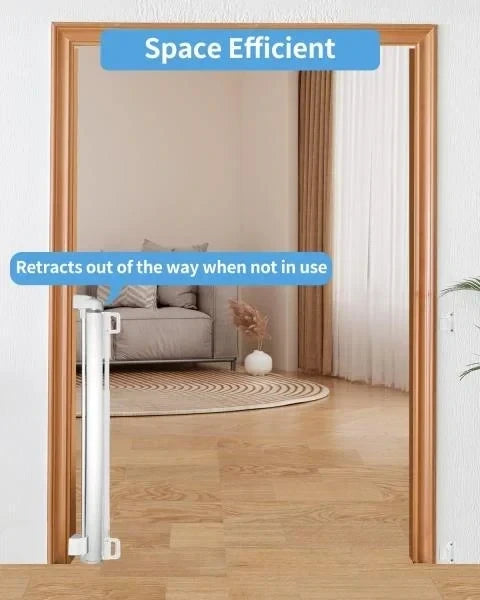 Retractable Baby Gate for Doorways and Stairs Mesh Safety Gate 33.6 Tall Expands to 55 Wide