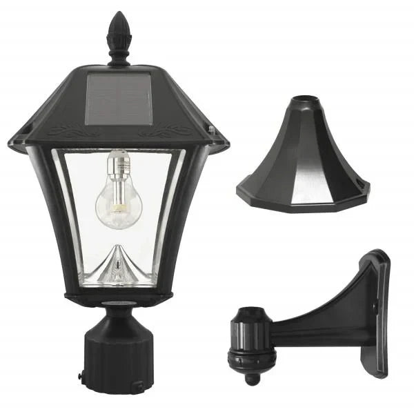 Gama Sonic Baytown II Solar Outdoor Post Light with 3 Mounting Options 3in. Fitter