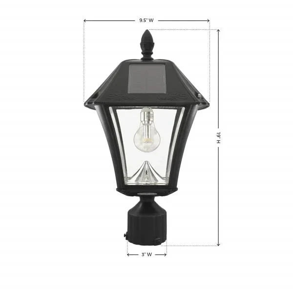 Gama Sonic Baytown II Solar Outdoor Post Light with 3 Mounting Options 3in. Fitter