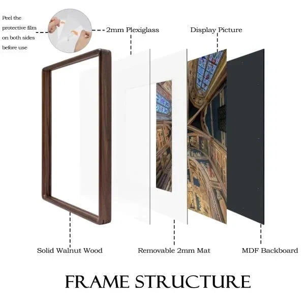 x24 Walnut Picture Frame Solid Wooden Poster Frame