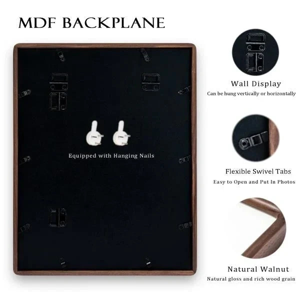 x24 Walnut Picture Frame Solid Wooden Poster Frame