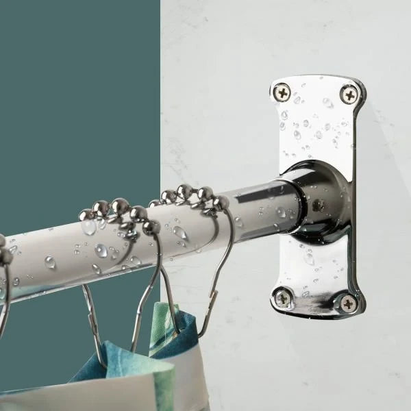L Shaped Shower Curtain Rod Fits up to 62 Inches Long and 27 Inches Wide Chrome Plated
