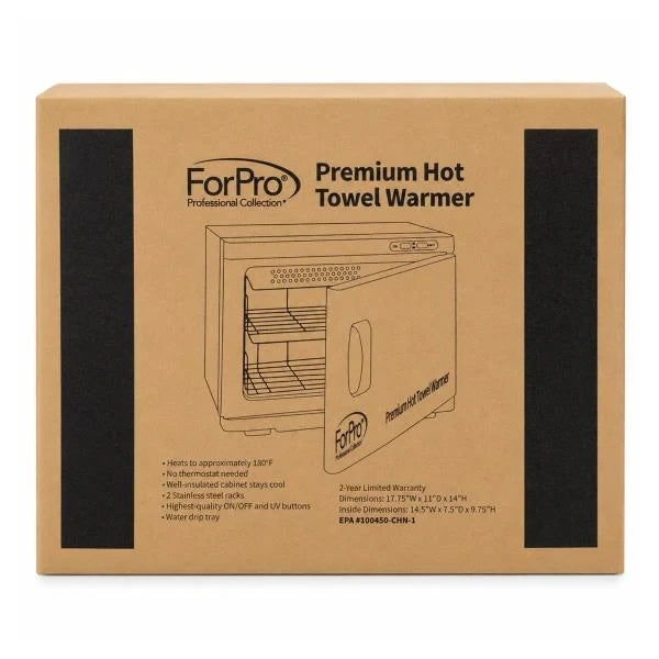 Professional 23L Extra Large Hot Towel Warmer Two Stainless Steel Racks White