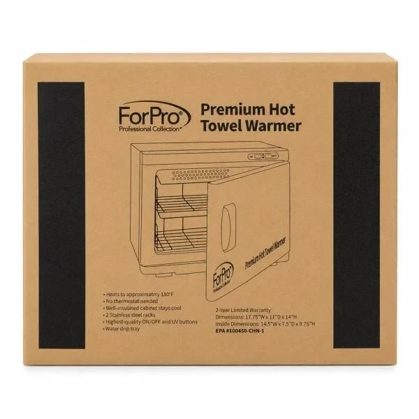 Professional 23L Extra Large Hot Towel Warmer Two Stainless Steel Racks White