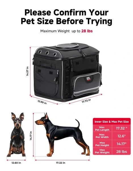 Motorcycle Dog Carrier Bag for Medium Dogs  Cats Up to 28 lbs