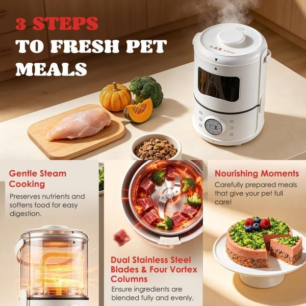 L Pet Meal Maker for Dogs  Cats Stainless Steel Inner Pot