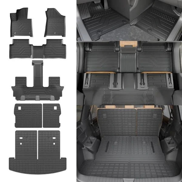 PCS Floor Mats Set for 2024-2026 Hyundai Santa Fe Cargo and Backrest Mats